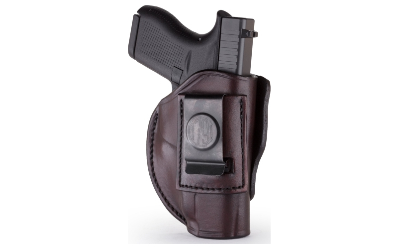 1791 Gunleather 4 Way Holster, Leather Belt Holster, Right Hand, Signature Brown, Fits Glock 42, Size 2 4WH-2-SBR-R