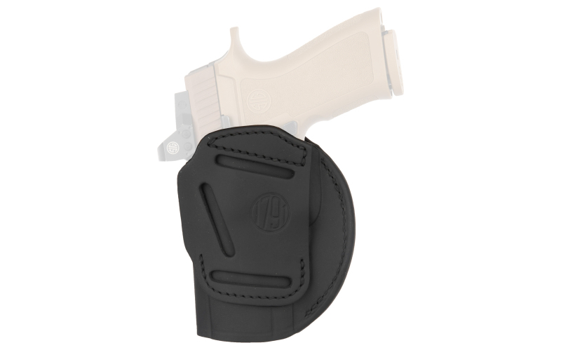 1791 Gunleather 4 Way, Inside/Outside Waistband Holster, Size 6, Matte Finish, Leather Construction, Stealth Black, Right Hand 4WH-6-SBL-R
