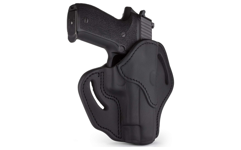 1791 Gunleather BH2.3, Belt Holster, Right Hand, Stealth Black, Leather, Fits 1911 4"& 5" with Full Rail / Beretta 92FS / CZ 75, P01, P07, P10 / H&K VP9, VP40, P2000 / Glock 17, 20, 21, 22, 31, 34, 35, 40, 41 / Rock Island 1911 5" TCM, TAC Ultra 5" / Ruger P95, American / Sig Sauer P220, P226 / Steyr M9-A1 / Walther P99, PPQ / And similar frames BH2.3-SBL-R