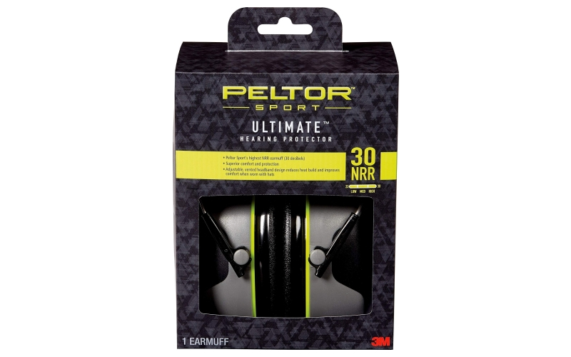 3M/Peltor Ultimate Folding Earmuff, Noise Reduction Rate 30, Black 97042-PEL-6C