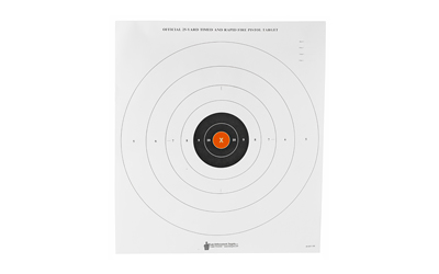 Action Target B-8, 25-Yard Timed And Rapid Fire Target, Black With Orange Center X-Ring, 21"x24", 100 Per Box B-8(P)OC-100