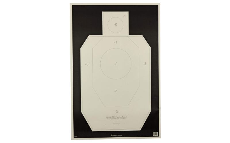 Action Target IDPA-P, Officially Licensed IDPA Practice Target, Black/White, 23"x35", 100 Per Box IDPA-P-100