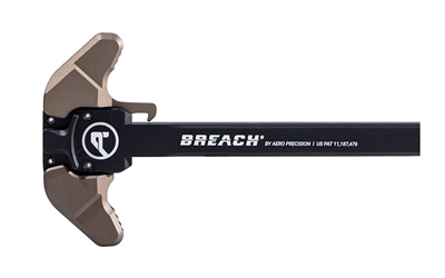 Aero Precision BREACH, AR-10 Charging Handle, Ambidextrous, Small Lever, Gas Deflection Shelf, Anodized Finish, Kodiak Brown APRA700340C