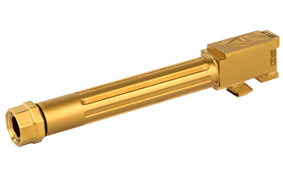 Agency Arms Mid Line Barrel, 9MM, Titanium Nitride Finish, Threaded And Fluted, Fits Glock 17 Gen 5 MLG17G5T-FTIN