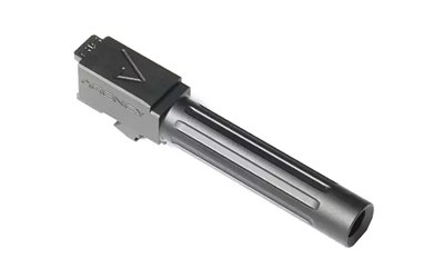 Agency Arms Mid Line Barrel, 9MM, DLC Finish, Black, Fluted, Fits Glock 19 Gen5 MLG19G5FDLC