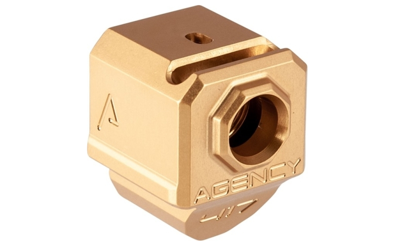 Agency Arms 417s single port comp for glock~ gen 4, gold, 9mm