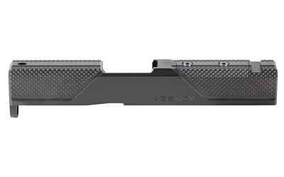Agency Arms Syndicate S2, Stripped Slide, Optics Ready, Front and Rear Knurling, Diamond Like Carbon Coating, Black, Fits Glock 43/43X SYN-43S2
