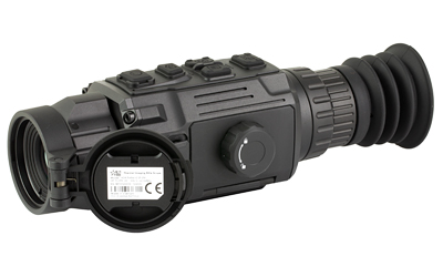 AGM Global Vision Rattler V2, 1X/2X/4X/8X Digital Zoom, 3.5-28 Magnification, 25mm Objective, Multiple Reticles, 256x192 Resolution, Fixed ADM Mount, Matte Finish, Black 314218550204R221