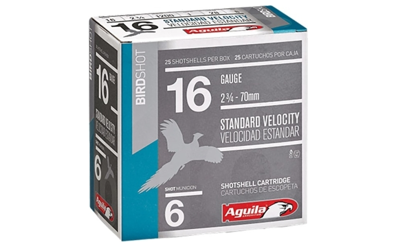Aguila 16 gauge 2-3/4''  1oz #6 1200 fps 25/box