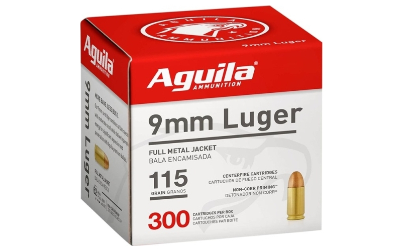 Aguila 9mm luger 124gr full metal jacket 300/box