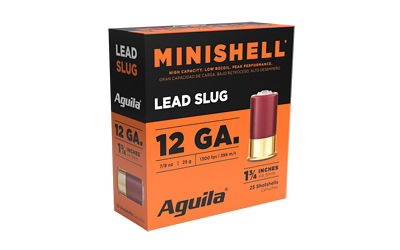 Aguila Ammunition Minishell, 12 Gauge, 1.75", Slug, 25 Round Box 1CHB1386