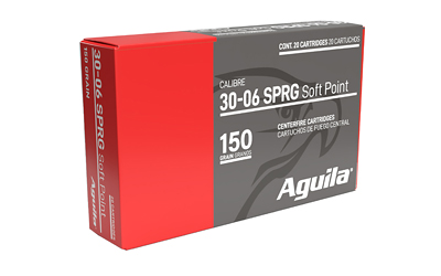 Aguila Ammunition Rifle, 30-06 Springfield, 150 Grain, Soft Point, 20 Round Box 8108AG