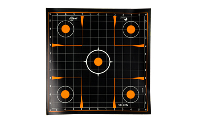 Allen Company EZ AIM Adhesive, Sight-In Grid, 12" Square, 10 Pack, Black/Orange 15314-10