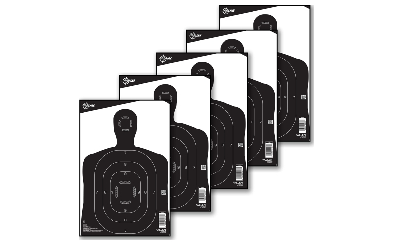 Allen Company EZ AIM Paper Silhouette, 12"x18" Square Bullseye, 25 Pack, Black/White 15447