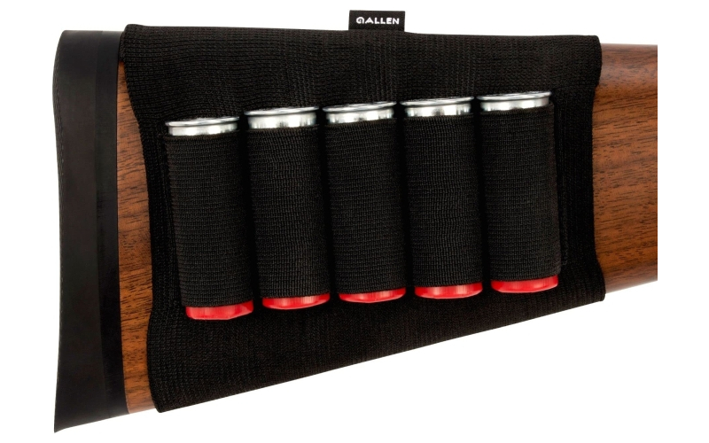 Allen Company Allen, Basic Buttstock Shell Holder, Black Elastic Material, 12Ga (5 Rounds) 205