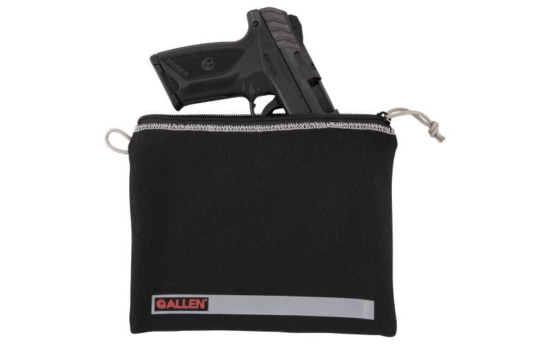 Allen Company Locking Pistol Pouch, Compact, 9"x7", Fleece, Black 3628