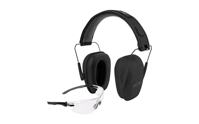 Allen Company ULTRX Hearing and Eye Combo, Shield Passive Earmuff, NRR 23dB, Gray, Anti-Fog/Anti-Scratch Shooting Glasses, Clear, ANSI Z58 and CE EN-Rated 4157