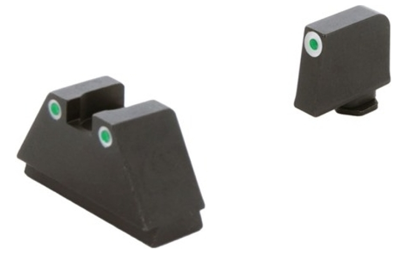 AmeriGlo 3xl opt comp 3dot sights trit/wht ol .365''f/.451''r for glock