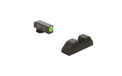 AmeriGlo Protector, Night Sight, Fits Glock Gen 5 9/40, Green Front with LumiGreen Outline, Black Serrated U Notch Rear, Matte Finish, Black GL-5354