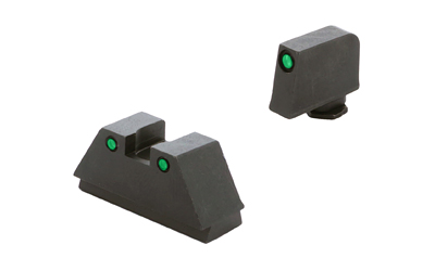 AmeriGlo Tall Suppressor Series, Fits All Glocks, .315" Front, .394" Rear, Green with Black Outline, Front and Rear Sights GL-813