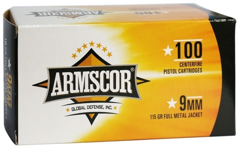 Armscor 9mm luger 115gr full metal jacket 100/box