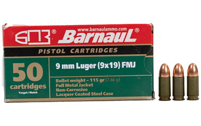 BARNAUL 9MM LUGER 115GR FMJ 50/500