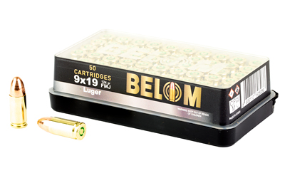 Belom 9MM, 124 Grain, Full Metal Jacket, 50 Round Box 8606110608086