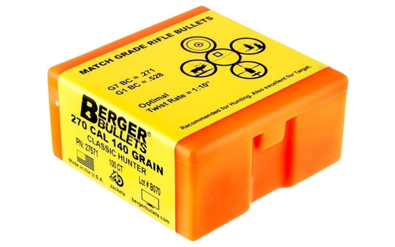 Berger Bullets 270 caliber (0.277'') 140gr classic hybrid hunter 100/box