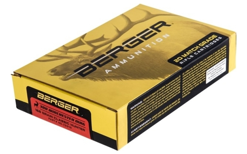 Berger Bullets 300 winchester magnum 168gr hybrid boat tail 20/box