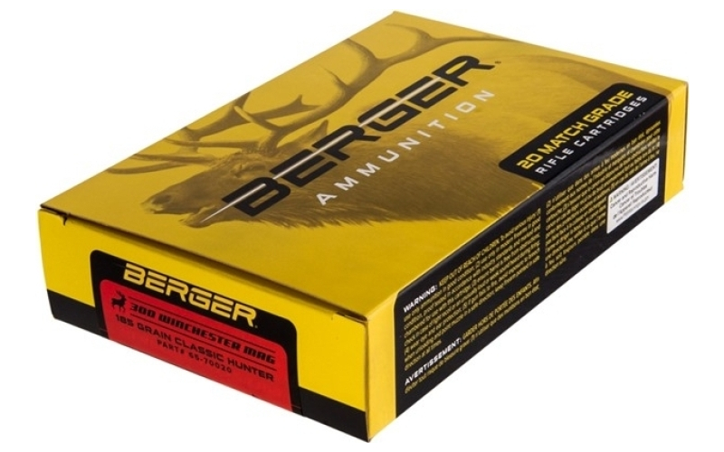 Berger Bullets 300 winchester magnum 185gr hybrid boat tail 20/box