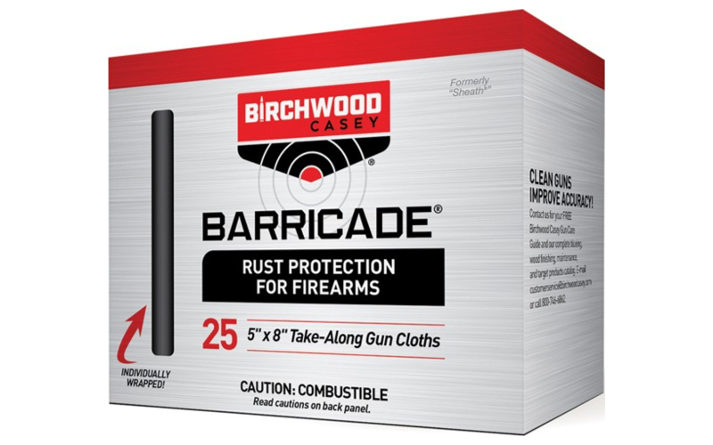 Birchwood Casey Barricade Rust Protection Take-Along Wipes, 25 Wipes BC-33025
