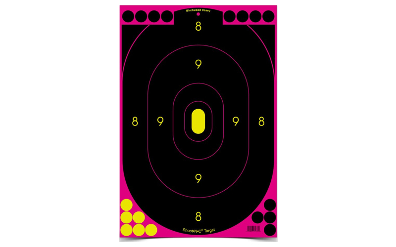 Birchwood Casey Shoot-N-C Target, Silhouette Pink, 12x18, 5 Targets, Pink BC-34635