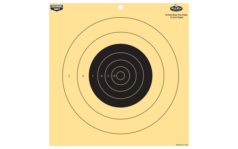 Birchwood Casey Dirty Bird, 12" 25 Yard Slow Fire Pistol Target, 12 Targets BC-35022