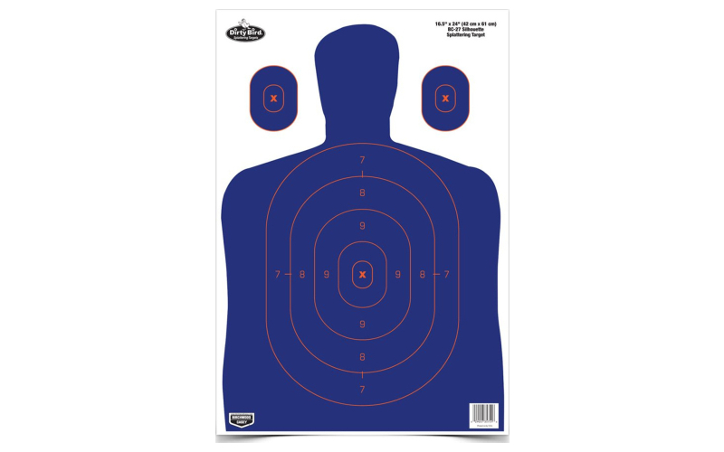 Birchwood Casey Dirty Bird 16.5" x 24" BC-27 Blue/Orange Silhouette Target, 3 Targets BC-35753