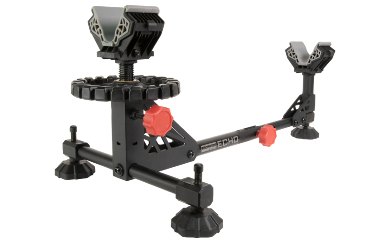 Birchwood Casey Echo Shooting Rest, Non-Slip Rubber Stock Rest, Adjustable Leveling Feet, Steel Frame Design, Black/Red BC-ESR