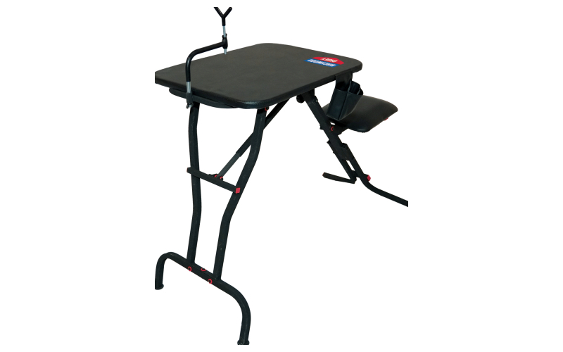 Birchwood Casey Ultra Steady Shooting Bench, Adjustable Rubber Coated Gun Rest, Folds Up for Easy Transport/Storage, Rated for 300lbs, Black BC-MSB100