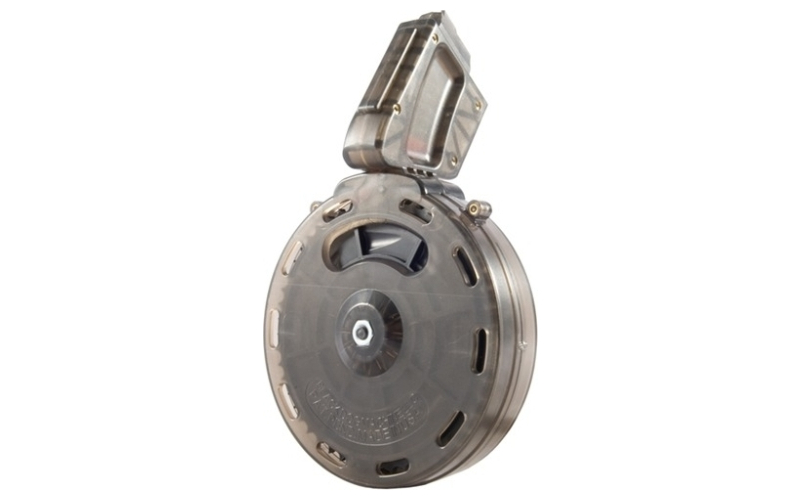 Black Dog Machine Ar-15 drum magazine 22lr 50rd polymer smoke gray