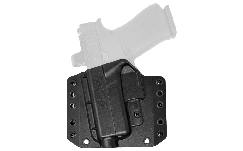 Bravo Concealment BCA, Outside The Waistband Holster, 1.5" Belt Loops, Fits Glock 43/43X/43X MOS, Polymer Construction, Black, Left Hand, Does not fit Glock 48 BC10-1034