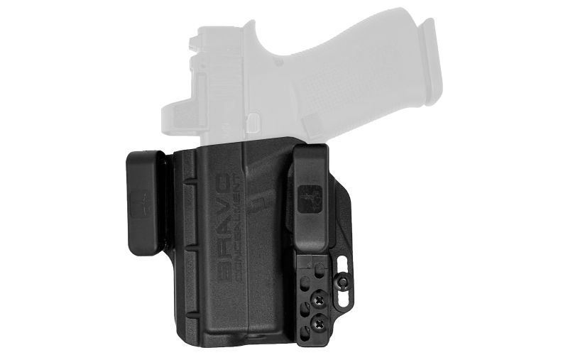 Bravo Concealment Torsion, Inside Waistband Holster, Waistband Clips, Fits Glock 43/43X/43X MOS, Matte Finish, Black, Polymer Construction, Left Hand BC20-1006