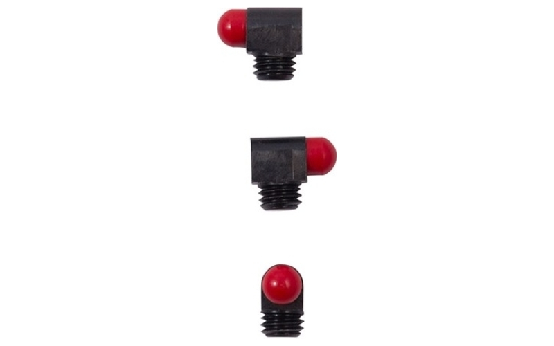 Bradley Gunsight Std bead, 1/8'' 6-48 tpi, 5/64'' shank, red, 3-pak