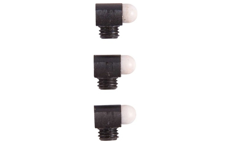 Bradley Gunsight Std bead, 1/8'' 6-48 tpi, 5/64'' shank, white, 3-pak