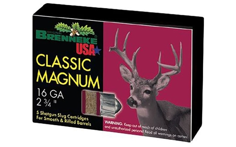 Brenneke Usa 16 gauge 2-3/4'' 1oz slug 5/box