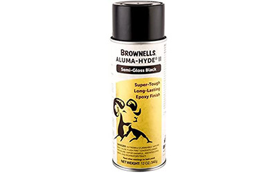 Brownells Aluma-Hyde II, 12 oz. Semi-Gloss Black aerosol,  083-002-112WB, mfr part: 1A29S205