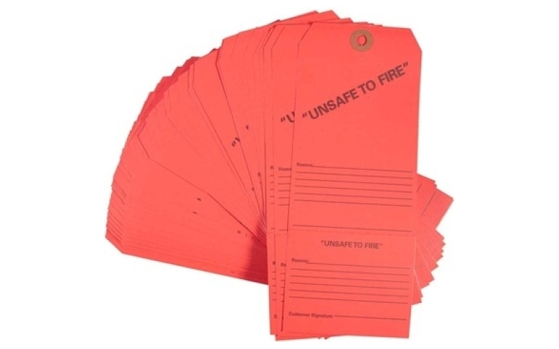 Brownells Unsafe to fire tags 50 pack