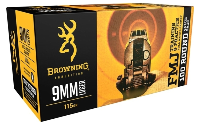 Browning 9mm luger 115gr full metal jacket 100/box
