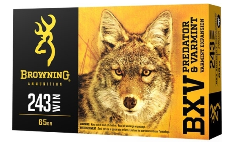 Browning Browning ammo bxv - .243 win 65 gr 3400 fps 20bx