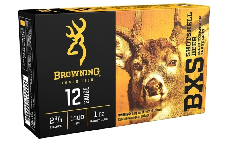 Browning BXS Shotshell Deer 12 gauge 2-3/4'' 1oz sabot slug 5/box