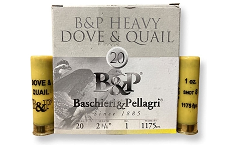 Baschieri & Pellagri Cartridge 20 gauge 2-3/4'' 1oz 1,175fps #8 250 case