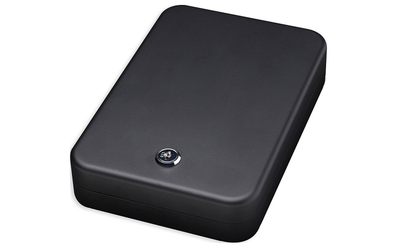 Bulldog Cases Personal Safe, 9.5" x 6.5" x 2", Black Finish, w/Key Lock and Security Cable BD1121