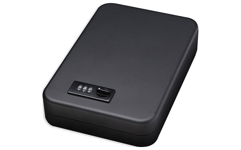 Bulldog Cases Personal Safe w/Steel Combination Lock & Security Cable, 9.5" x 6.5" x 2", Black Finish BD1126